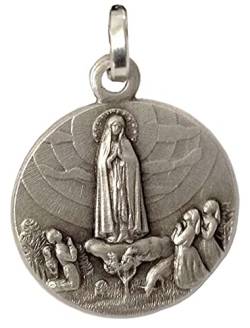 925 Sterling Silber Medaille " Unserer Lieben Frau von Fatima " 100% Made in Italy von I G J