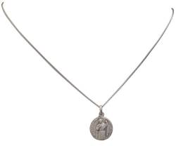 Medaille St. Judas Taddeus aus massivem 925er Silber mit Kette aus 925er Silber, Sterling Silber von I G J