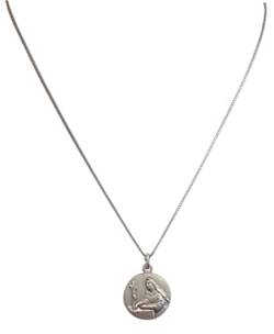 Medaille der Heiligen Rita aus massivem 925er Silber mit Kette aus Silber, Kein Edelstein von I G J