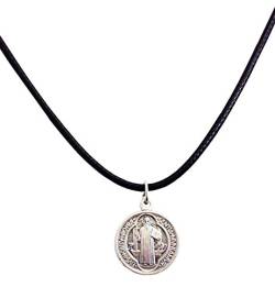Medaille des Heiligen Benedikt mit Kordelkette -Die Medaillen der Schutzheiligen von I G J