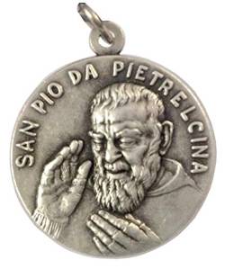 Medaille des Heiligen Pio von Pietrelcina (Vater Pio) - Hochrelief - 100 Made in Italy von I G J