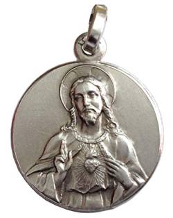 Medaille von der Heiliges Herz von Jesus - 925 Sterling Silber von I G J