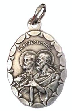 OVALE MEDAILLE DER HEILIGEN APOSTEL SAINT PETER UND SAINT PAUL - MEDAILLEN DER SCHUTZHEILIGEN - 100% Made in Italy von I G J