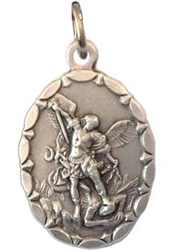 Oval Medaille des Erzengels Michael - Schutzpatron der Strafverfolgung - 100% Made in Italy von I G J