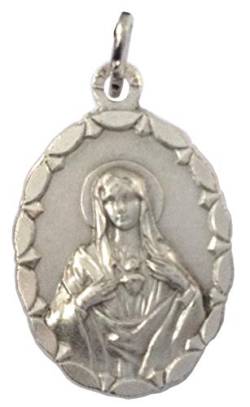 Ovale Medaille des Heiligen Herzens Mariens (Unbeflecktes Herz Mariens) - Medaillen der Schutzheiligen- Medaillen der Schutzheiligen- 100% Made in Italy von I G J