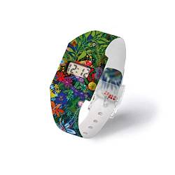 I LIKE PAPER - WILD Flowers - Pappwatch/Watch/Digitale Armbanduhr ausTyvek® - reissfest - wasserabweisend - Digitale Anzeige für Uhrzeit und Datum von I LIKE PAPER