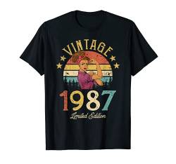 Vintage 1987 Made in 1987 34. Geburtstag Frauen 34 Jahre alt T-Shirt von I Love Family Forever