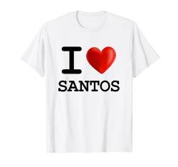 T-Shirt mit Aufschrift "I Love Santos", Herz-Name, Geschenk T-Shirt von I Love Heart Name Tees