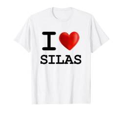 T-Shirt mit Aufschrift "I Love Silas", Herz-Name, Geschenk T-Shirt von I Love Heart Name Tees