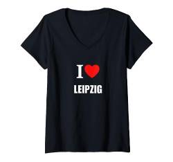 I Love Leipzig Deutschland Für Männer Frauen Kinder T-Shirt mit V-Ausschnitt von I Love Inspirational Motivational Designs