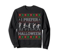 I Prefer Halloween Ugly Christmas Sweater Tanzen Skelette Sweatshirt von I Prefer Halloween Xmas Men & Women Funny Pajama