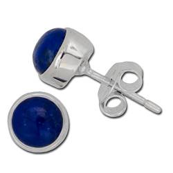 I-be, Lapis Lazuli Edelstein 6 mm Ohrstecker rund, 925 Silber, im Geschenketui, 352911/6 von I-be