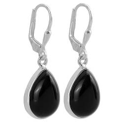 I-be, Onyx schwarz Edelstein Ohrringe Tropfen, 925 Silber, Länge: 3 cm, im Geschenketui, 394414 k KB von I-be