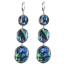 I-be, Paua Muschel Abalone Ohrringe 3 Kreise, 925 Silber, 398201x3 KB von I-be