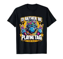 Ich würde lieber das Tag Gorilla Monkey Tag Gorilla VR-Spiel spielen T-Shirt von I'd rather be playing tag cool gorilla