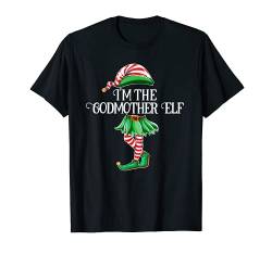Schlafanzug mit der Aufschrift „I'm the Godmother Elf“ T-Shirt von I'm the Elf Christmas Matching Family Group Gifts