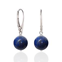 Ohrringe Silber mit Blauem Stein Lapislazuli - Damen Silber Ohrschmuck - Hängende Ohrringe Damen mit Steine - Geschenk für Frauen von I.L.U.S
