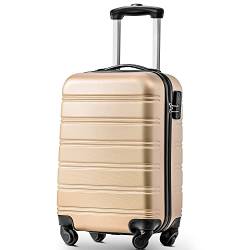 I0I&I0I ABS Hartschale Reisekoffer 4 Räder Gepäckset Handgepäck, goldfarben, 71,2 cm (28 zoll), Stilvoll von I0I&I0I