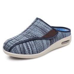 Diabetiker Hausschuhe Extra Breite Diabetiker Schuhe Arthritis Ödem Geschwollene Füße Schuhe Pantoffeln Verstellbar Rutschfeste Herren Diabetiker Hausschuhe ( Color : Light blue mixed yarn , Size : 43 von IAKAEUI