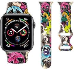 Niedliches Sportuhr-Armband, kompatibel mit Apple Watch, 38 mm, 40 mm, 41 mm, für Damen und Herren, verstellbares weiches Silikon-Ersatz-Smartwatch-Armband für iWatch Serie 7, 6, 5, 4, 3, 2, 1, SE von IAMRAVER