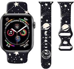 Niedliches Sportuhr-Armband, kompatibel mit Apple Watch, 38 mm, 40 mm, 41 mm, für Damen und Herren, verstellbares weiches Silikon-Ersatz-Smartwatch-Armband für iWatch Serie 7, 6, 5, 4, 3, 2, 1 SE von IAMRAVER