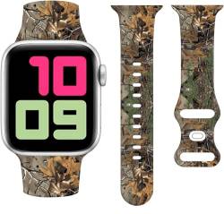 Sportuhr-Armband, kompatibel mit Apple Watch, 38 mm, 40 mm, 41 mm, für Damen und Herren, verstellbares weiches Silikon-Ersatz-Smartwatch-Armband für iWatch Serie 7, 6, 5, 4, 3, 2, 1, SE (Camouflage) von IAMRAVER