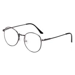 IBLUELOVER Brille Metallrahmen Unisex Brillengestelle Retro 60 er Fensterglas Damen Herren Brillefassung Runde Pantobrille mit Nasenpad Leicht Nerdbrille Ohne Sehstärke Streberbrille Ebenenspiegel von IBLUELOVER