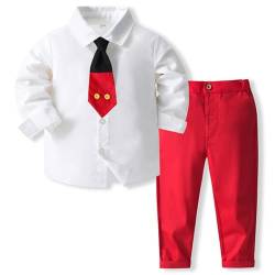 IBTOM CASTLE Baby Junge Gentleman Anzug Outfits Geburtstag 1 Jahr Taufgeschenke Junge Hochzeitskleider für Kinder Taufanzug Junge Baby Weiß 2-3 Jahre von IBTOM CASTLE