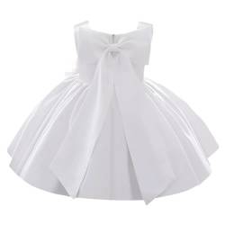 IBTOM CASTLE Blumenmädchen Hochzeitskleid Kinder Festzug Brautjungfer Kleid Baby Seidige Satin Bowknot Kleinkind Mädchen Pirncess Geburtstag Party Taufe Taufe Kleid Formal Ballkleid, Weiß - Schleife, von IBTOM CASTLE