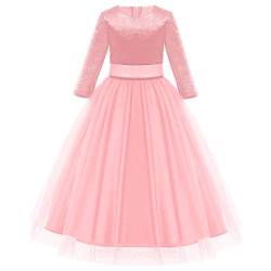 IBTOM CASTLE Mädchen Festzug Ballkleider Kinder samten Bestickt Hochzeit Kleid Blumenmädchenkleid Brautjungfern Partei Festliches Kleid Abendkleid Karneval Festzug Cocktailkleid Rosa-samten 2-3 Jahre von IBTOM CASTLE