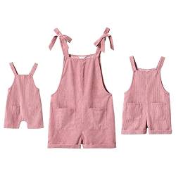 IBTOM CASTLE Mama und ich Strampler Outfits Kombinierter Familien-Overall Jumpsuit Mädchen Boho Sommer Strand Lässig Playsuit für Mama und Tochter Z Rosa S von IBTOM CASTLE