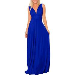 IBTOM CASTLE Transformer-Kleid, lang Sommerkleider Strandkleid CocktailKleid Mutterschaft Fotografie Kleid Damen Abendkleid Maxi-Kleid Königsblau XS(EU 32) von IBTOM CASTLE