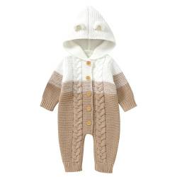 IBTOM CASTLE Unisex Neugeborenes Baby Mädchen Jungen Gehäkelter Pullover Strampler Strickpullover Jumpsuit Spielanzug Overall Bodysuit Winter Wärmer Oberbekleidung Schneeanzug Nachtwäsche von IBTOM CASTLE