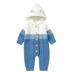 IBTOM CASTLE Unisex Neugeborenes Baby Mädchen Jungen Gehäkelter Pullover Strampler Strickpullover Jumpsuit Spielanzug Overall Bodysuit Winter Wärmer Oberbekleidung Schneeanzug Nachtwäsche von IBTOM CASTLE