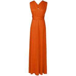 Langes Maxikleid für Damen, schulterfrei, sexy, für Hochzeit, Brautjungfer, Abendkleid, bodenlang, für Abschlussball und Abendveranstaltungen Gr. L, Orange von IBTOM CASTLE