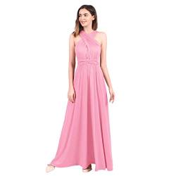 Langes Maxikleid für Damen, schulterfrei, sexy, für Hochzeit, Brautjungfer, Abendkleid, bodenlang, für Abschlussball und Abendveranstaltungen Gr. L, rose von IBTOM CASTLE