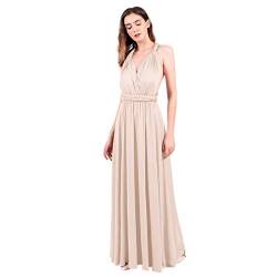 Langes Maxikleid für Damen, schulterfrei, sexy, für Hochzeit, Brautjungfer, Abendkleid, bodenlang, für Abschlussball und Abendveranstaltungen Gr. Small, khaki von IBTOM CASTLE