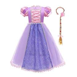 Mädchen Cosplay Kleid Rapunzel Prinzessin Kostüm Kinder Grimms Karneval Tangled Märchen Partykleid Halloween Festival Geburtstag Fotoshooting Magie Faschingskostüm Festkleid Blau(2pcs) 9-10 Jahre von IBTOM CASTLE