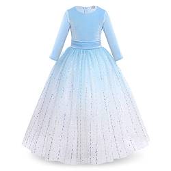 Mädchen Festzug Ballkleider Kinder samten Bestickt Hochzeit Kleid Blumenmädchenkleid Brautjungfern Partei Festliches Kleid Abendkleid Karneval Festzug Cocktailkleid Gradient-Blau 13-14 Jahre von IBTOM CASTLE