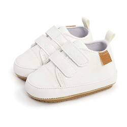 ICATUENY Lauflernschuhe Baby Babyschuhe Krabbelschuhe Anti-Rutsch Baby Junge Mädchen rutschfeste Erste Lauflernschuhe Für Baby 0-18 Monate (0-6 Monate, Weiß) von ICATUENY