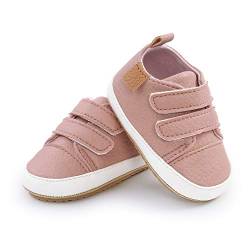 ICATUENY Lauflernschuhe Baby Babyschuhe Krabbelschuhe Anti-Rutsch Baby Junge Mädchen rutschfeste Erste Lauflernschuhe Für Baby 0-18 Monate (12-18 Monate, Rosa) von ICATUENY