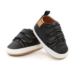 Lauflernschuhe Baby Babyschuhe Krabbelschuhe Anti-Rutsch Baby Junge Mädchen rutschfeste Erste Lauflernschuhe Für Baby 0-18 Monate (6-12 Monate, Schwarz) von ICATUENY