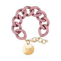 ICE Jewellery - Chain bracelet - Fall rose - Kettenarmband mit rosafarbenen XL-Maschen für Frauen, geschlossen mit einer goldenen Medaille (020349) von ICE-WATCH