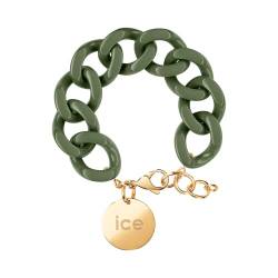 ICE - Jewellery - Chain bracelet - Khaki - Gold - Kettenarmband mit khakifarbenen XL-Maschen für Frauen, geschlossen mit einer goldenen Medaille (020923) von ICE-WATCH