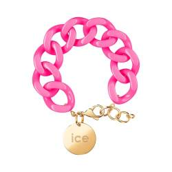 ICE - Jewellery - Chain bracelet - Neon pink - Gold - Kettenarmband mit rosafarbenen XL-Maschen für Frauen, geschlossen mit einer goldenen Medaille (020927) von ICE-WATCH