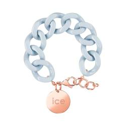 ICE - Jewellery - Chain bracelet - Pastel blue - Rose-gold - Kettenarmband mit blaufarbenen XL-Maschen für Frauen, geschlossen mit einer roségold Medaille (020920) von ICE-WATCH