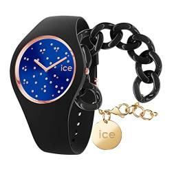 Ice Cosmos - Star Deep Blue - Small (2H) + Jewellery - Chain Bracelet - Black von ICE-WATCH