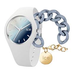 Ice Sunset - Marine Silver - Medium - 3H + Jewellery - Chain Bracelet - Artic Blue von ICE-WATCH