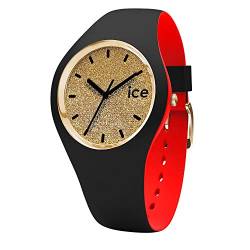 Ice-Watch - ICE loulou Gold Glitter - Schwarze Damenuhr mit Silikonarmband - 007238 (Medium) von ICE-WATCH