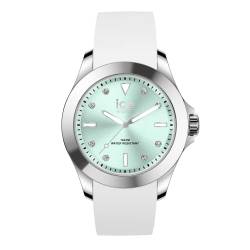 Ice-Watch - ICE steel White pastel green - Weiße Damenuhr mit Silikonarmband - 020381 (Medium) von ICE-WATCH